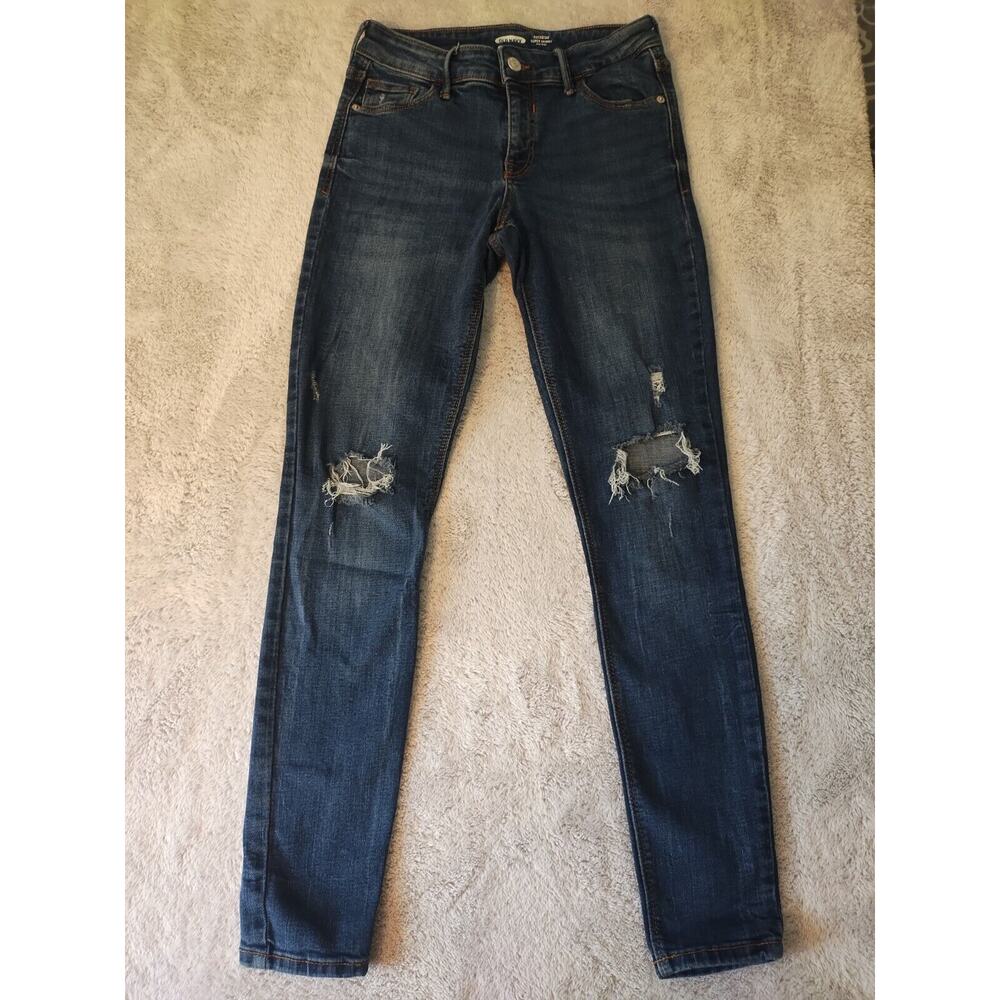 Women's Old Navy Rockstar Super Skinny Mid Rise Distressed Jeans size 2